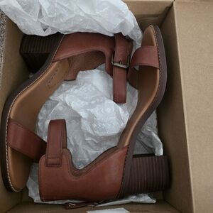 Zodiac Brown Leather Heeled Sandals